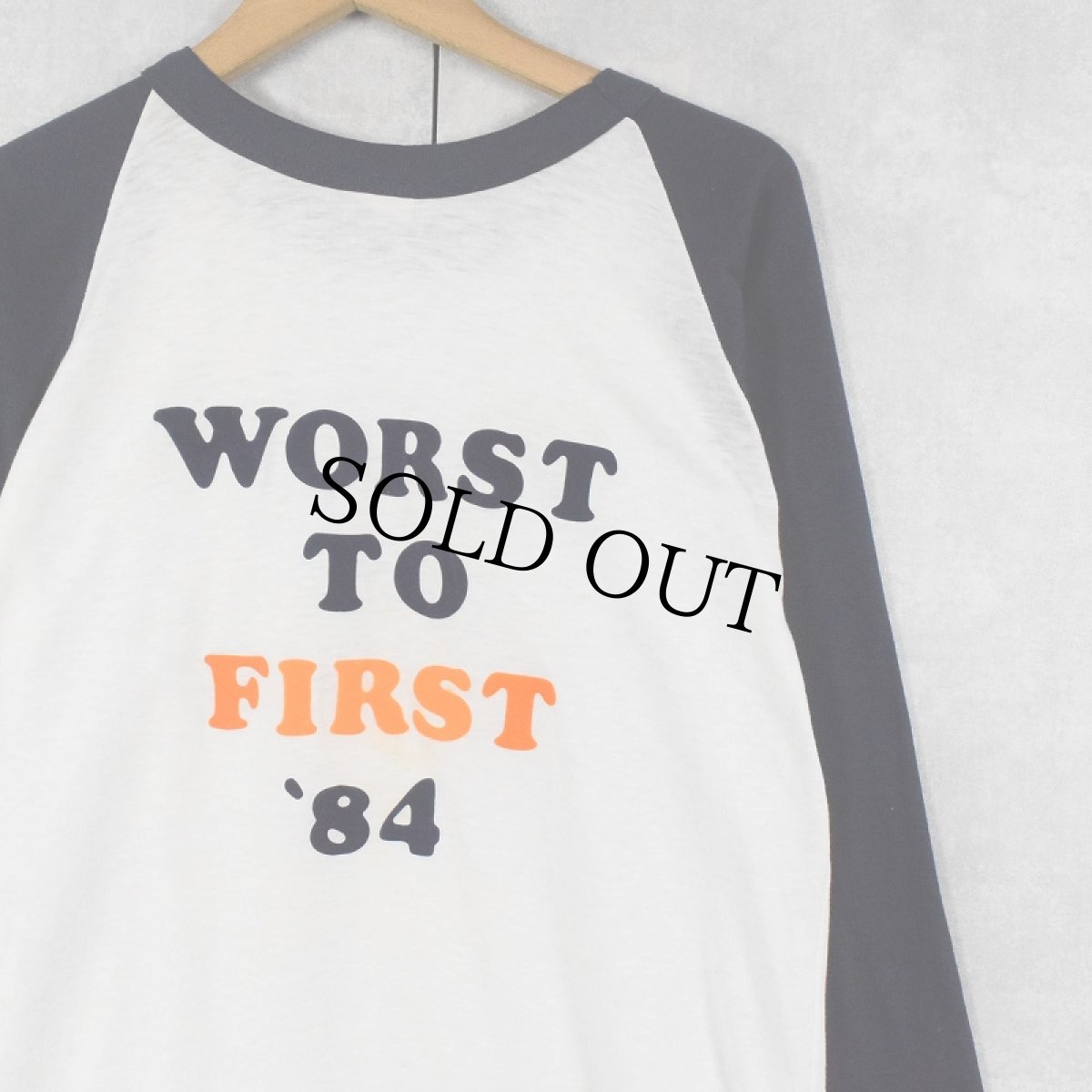 画像2: 70〜80's USA製 "I'M THE COACH" ラメ×フロッキープリント ラグランTシャツ NAVY XL (2)