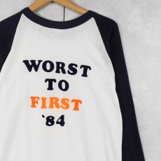 画像2: 70〜80's USA製 "I'M THE COACH" ラメ×フロッキープリント ラグランTシャツ NAVY XL (2)