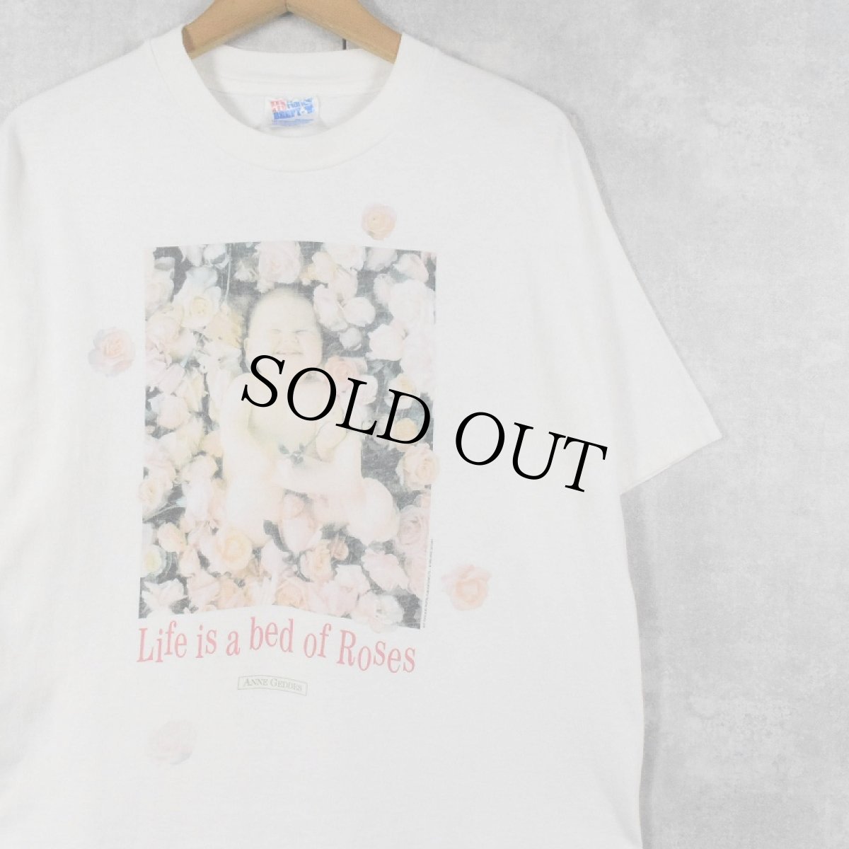 画像1: 90's ANNE GEDDES 赤ちゃんフォトアートプリントTシャツ L (1)