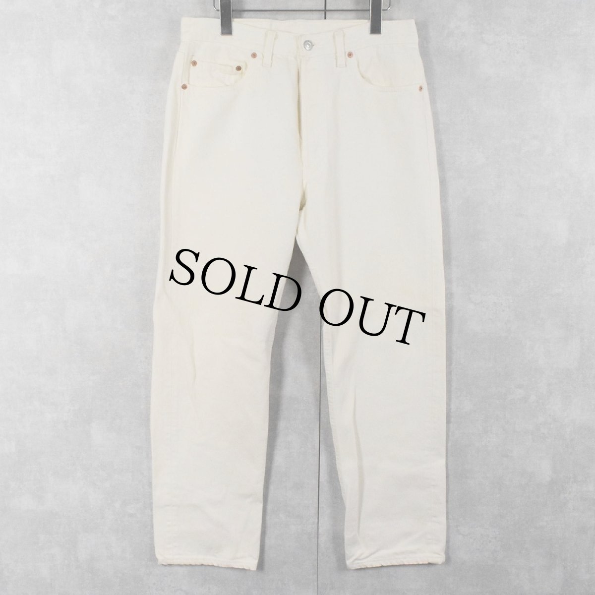 画像1: 90's Levi's 501 USA製 ホワイトデニムパンツ W33 (1)