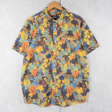 画像1: Patagonia 総柄 オーガニックコットン×ポリ シャツ L (1)