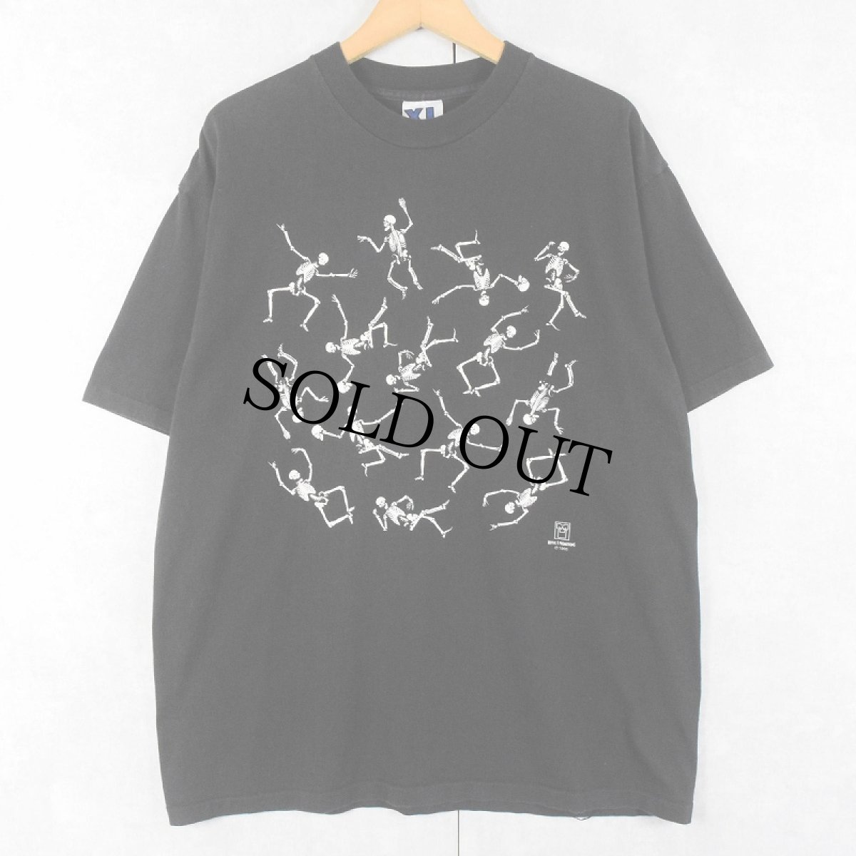 画像1: 90's USA製 スカルプリントTシャツ BLACK XL (1)