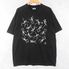 画像1: 90's USA製 スカルプリントTシャツ BLACK XL (1)