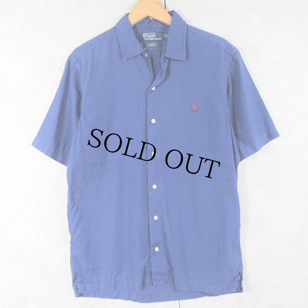 画像1: POLO Ralph Lauren "CURHAM CLASSIC FIT" リネン×コットン オープンカラーシャツ S (1)