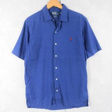 画像1: POLO Ralph Lauren "CURHAM CLASSIC FIT" リネン×コットン オープンカラーシャツ S  (1)