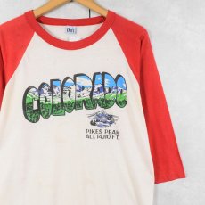 画像1: 80's USA製 "COLORADO" プリント ラグランTシャツ L (1)