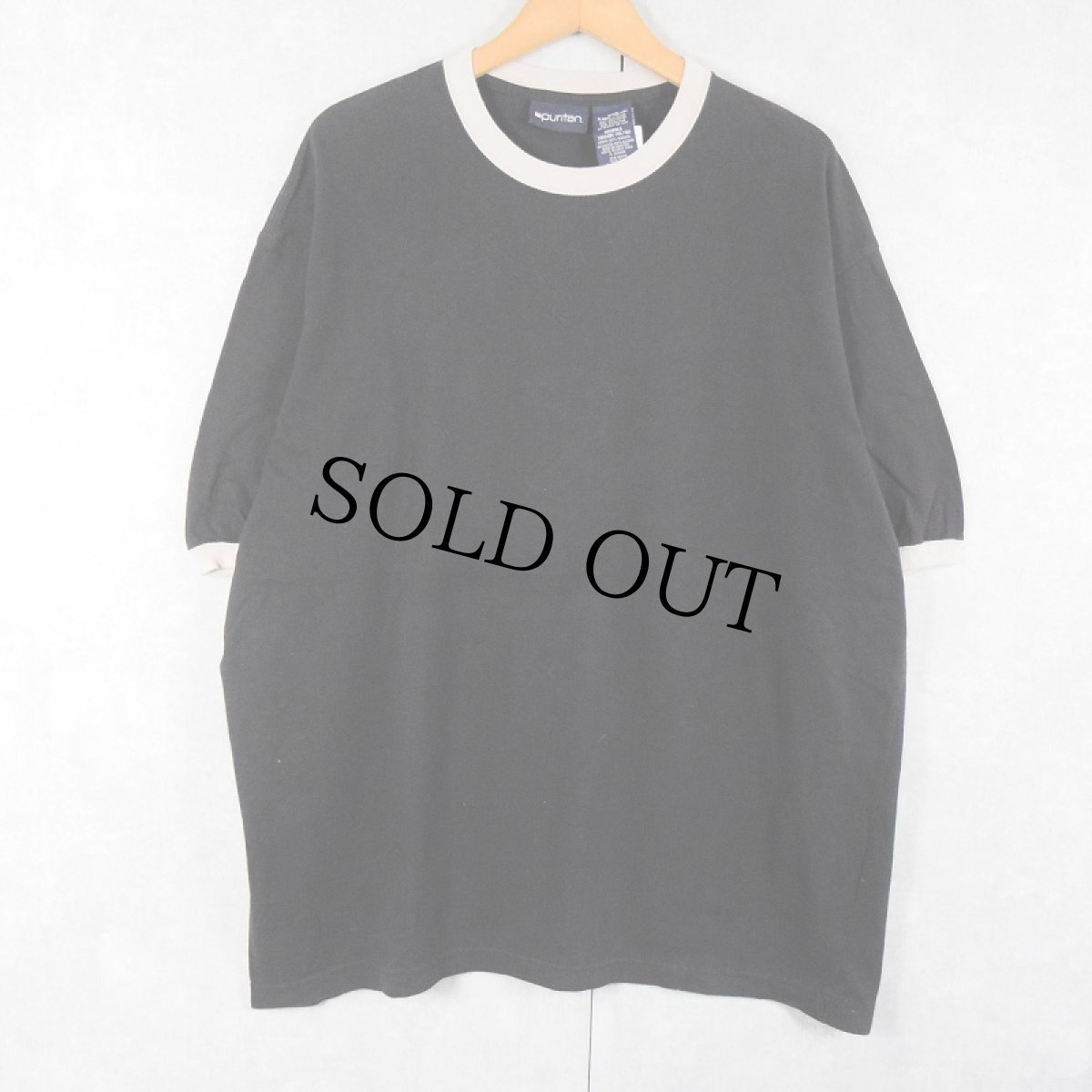 画像1: 90〜2000's puritan 無地リンガーTシャツ BLACK XL (1)