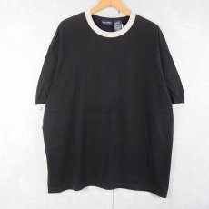 画像1: 90〜2000's puritan 無地リンガーTシャツ BLACK XL (1)