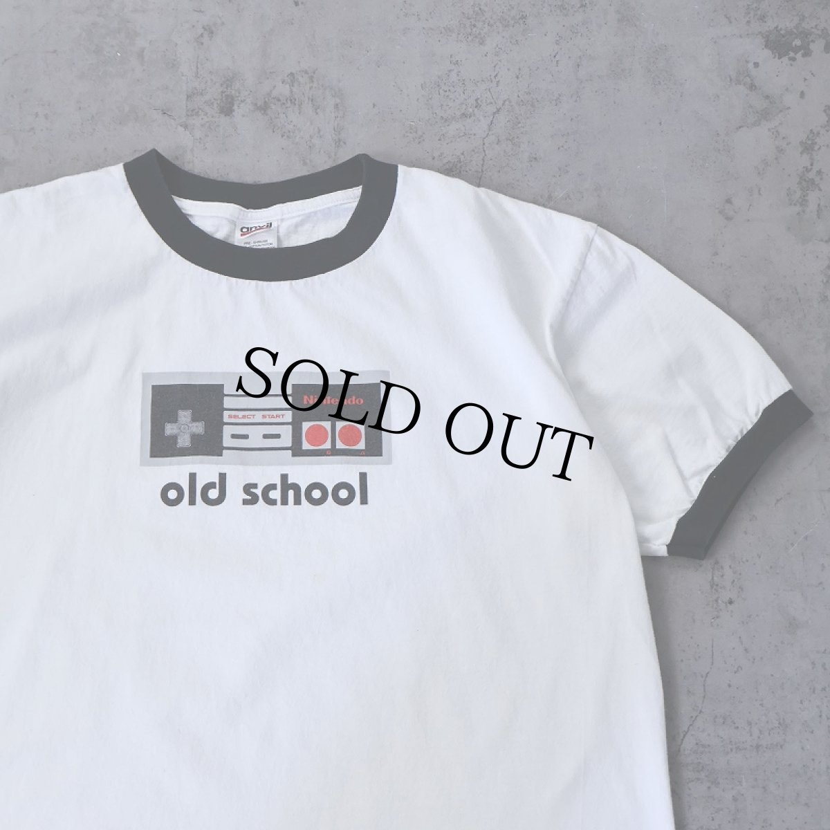 画像1: Nintendo "old school" ゲームプリント リンガーTシャツ L (1)