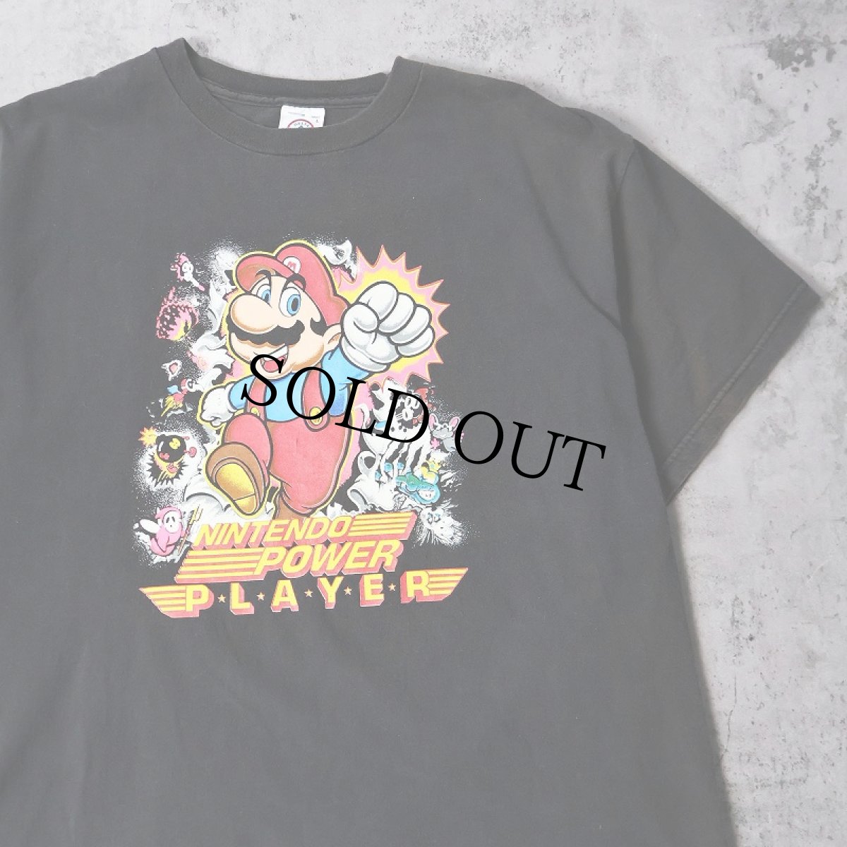 画像1: NINTENDO POWER PLAYER マリオ プリントTシャツ BLACK L (1)