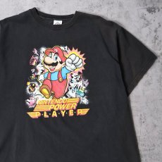 画像1: NINTENDO POWER PLAYER マリオ プリントTシャツ BLACK L (1)