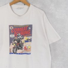 画像1: 90's AEROSTICH USA製 "COMBAT TOURING ADVENTURES" バイクアパレルブランドプリントTシャツ XL (1)