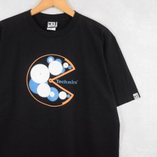 画像1: 90's〜 Technics オーディオ機器ブランド プリントTシャツ BLACK L (1)