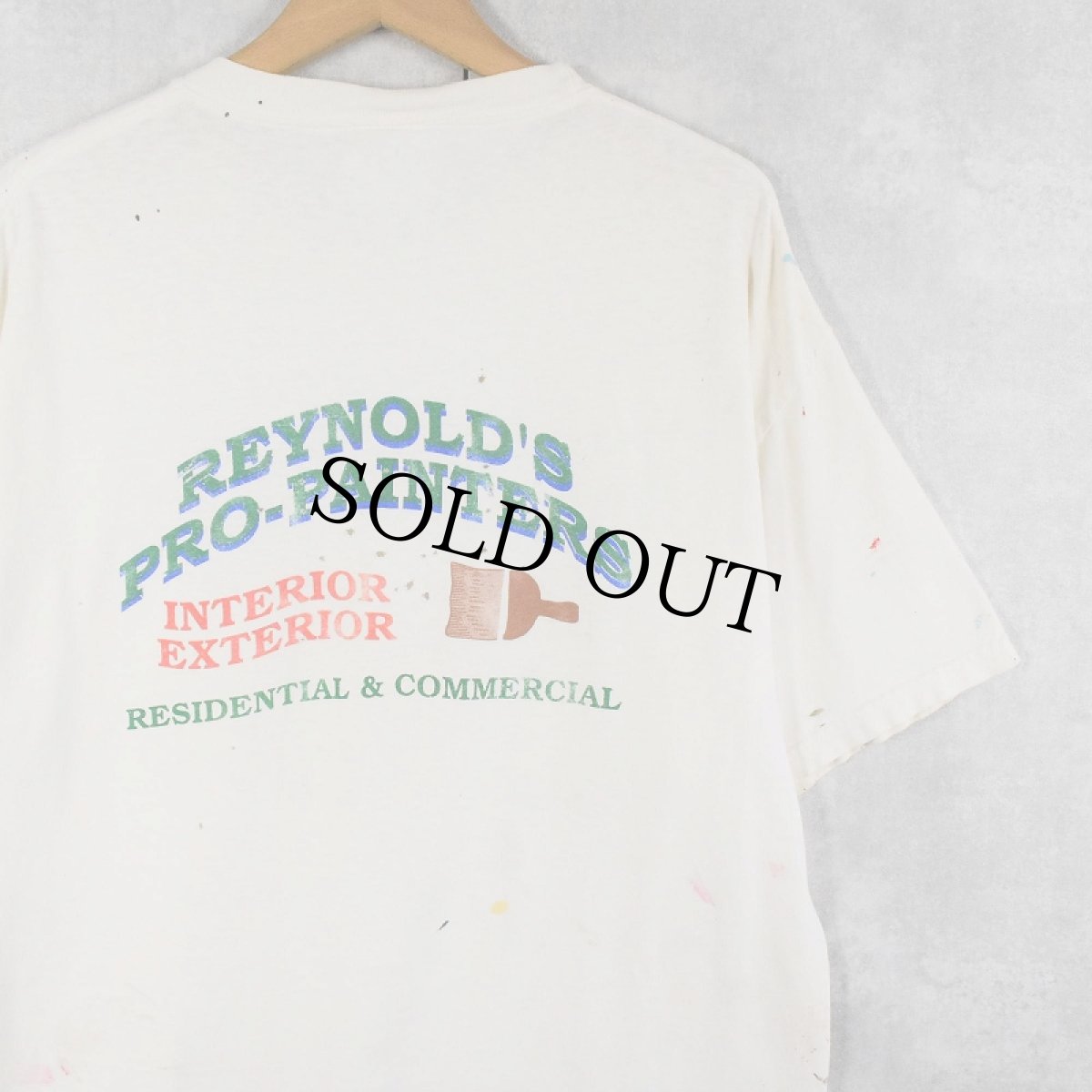 画像2: 【SALE】 REYNOLD'S PRO-PAINTERS ペンキペイント 企業プリントTシャツ L (2)