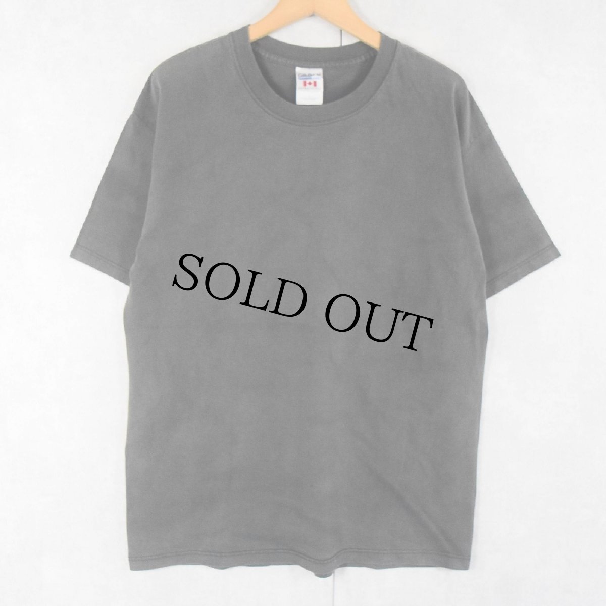 画像1: 2000's GILDAN CANADA製 無地フェードTシャツ BLACK L (1)