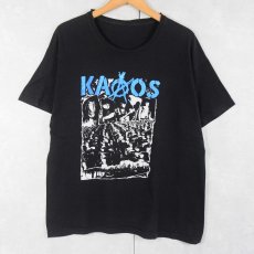画像1: KAOOS "TRIBE" パンクバンドプリントTシャツ BLACK (1)