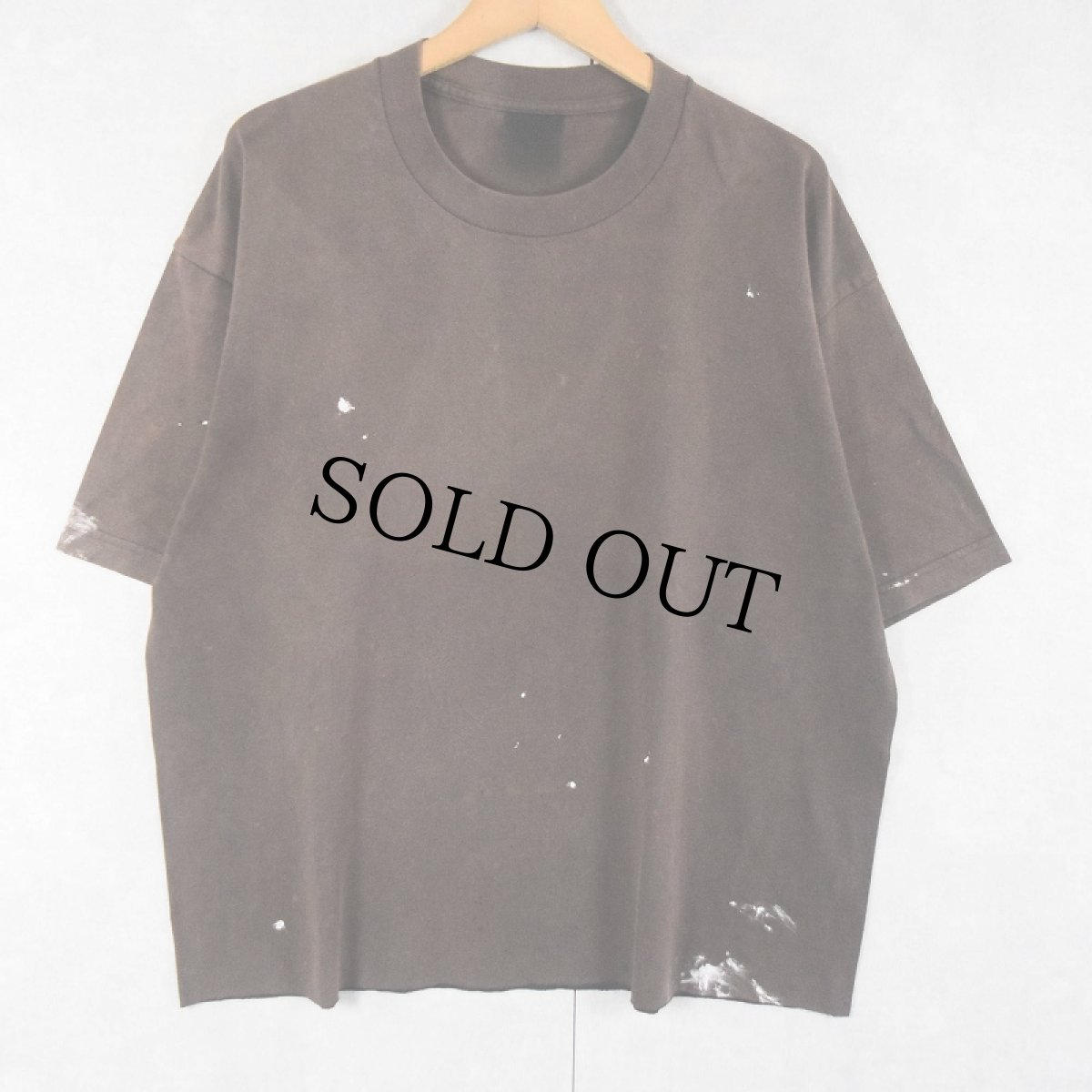 画像1: ペンキペイント フェード 無地カットオフTシャツ  (1)