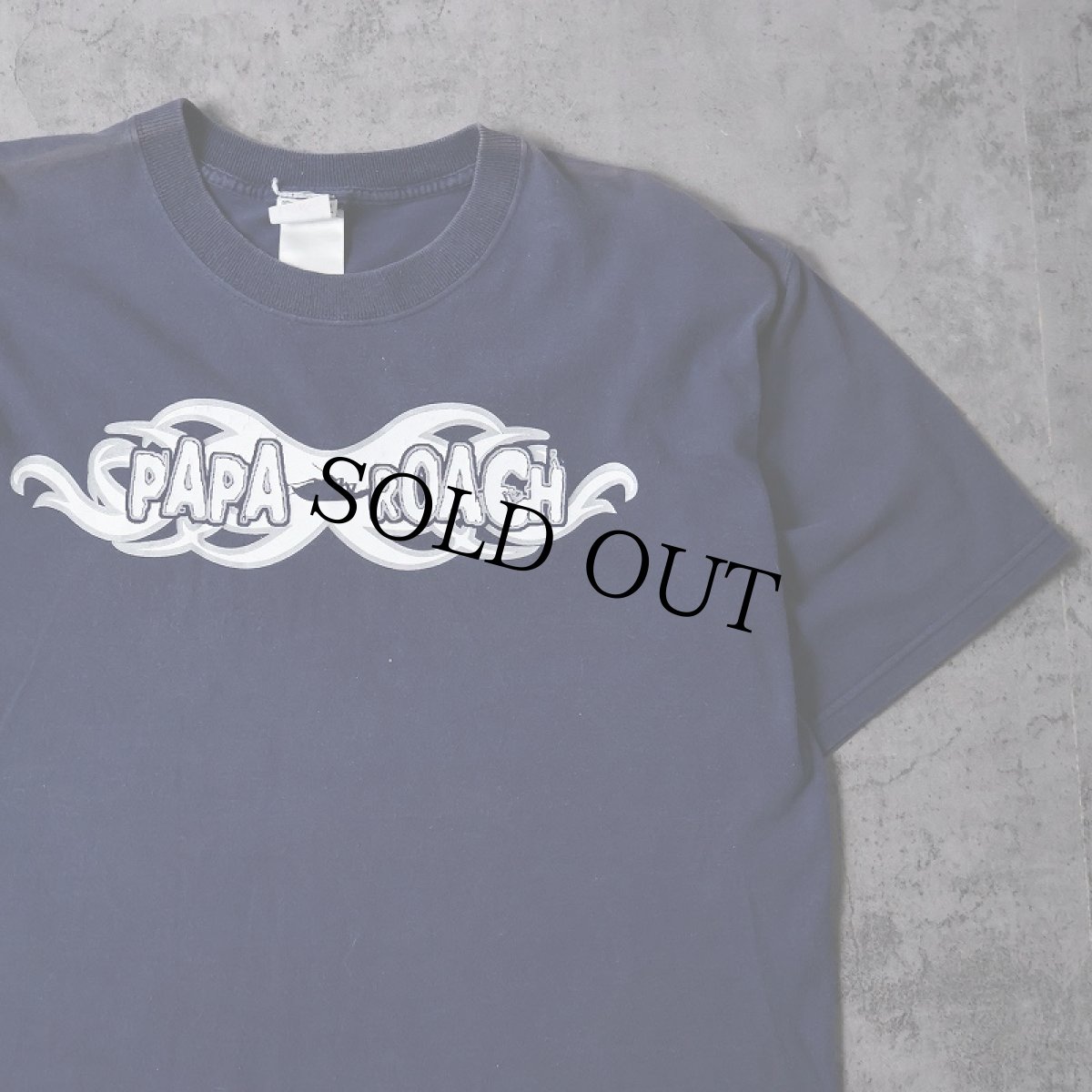 画像1: 2000's PAPA ROACH ロックバンドTシャツ NAVY L (1)