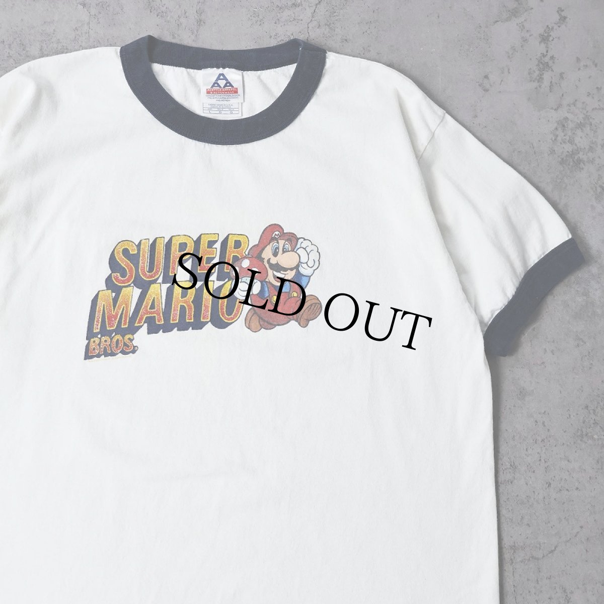 画像1: SUPER MARIO BROS. ゲームキャラクタープリント リンガーTシャツ L (1)