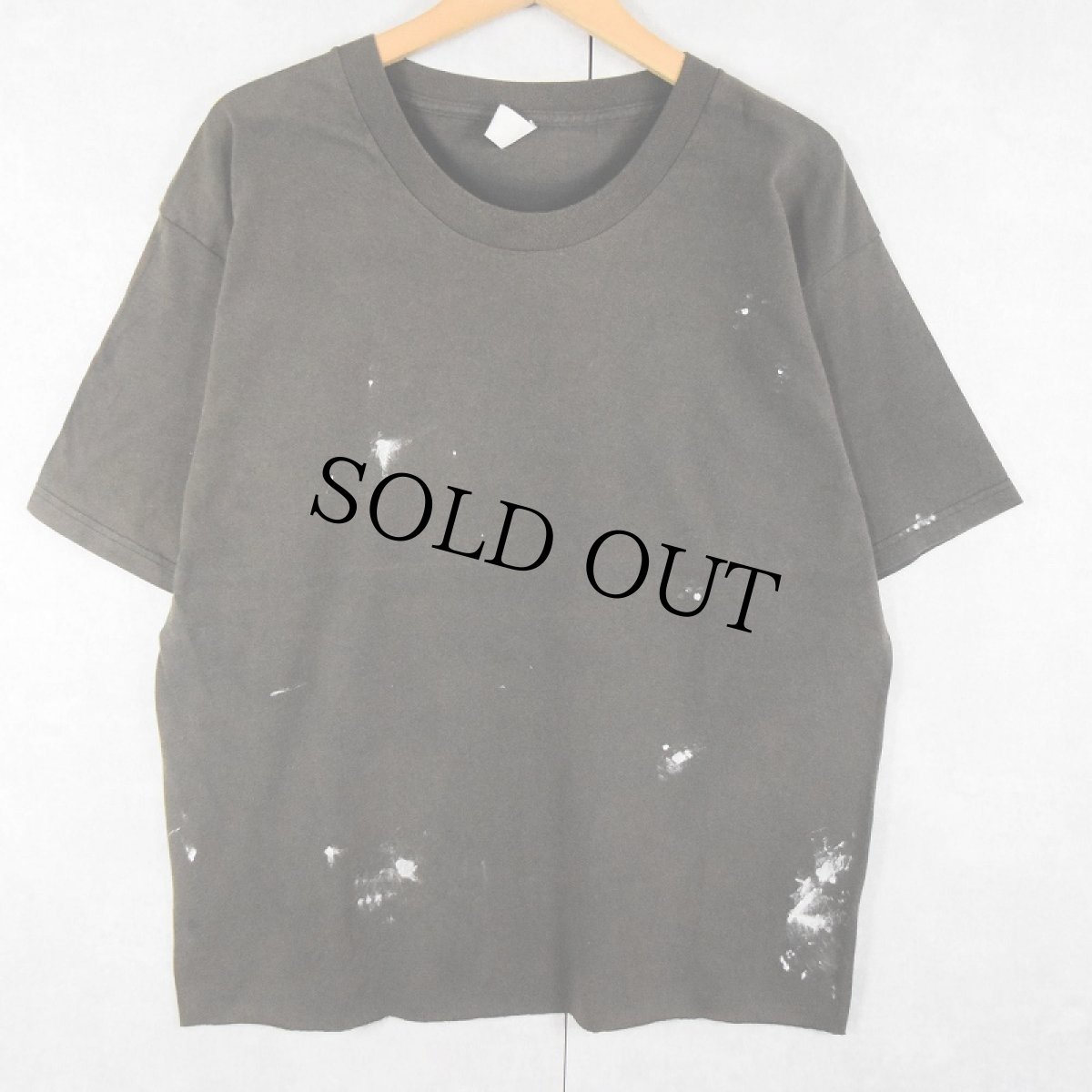 画像1: ペンキペイント フェード 無地カットオフTシャツ BLACK (1)