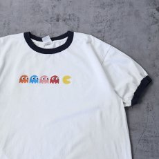 画像1: NAMCO "Pac-Man" USA製 ゲームプリント リンガーTシャツ XL (1)