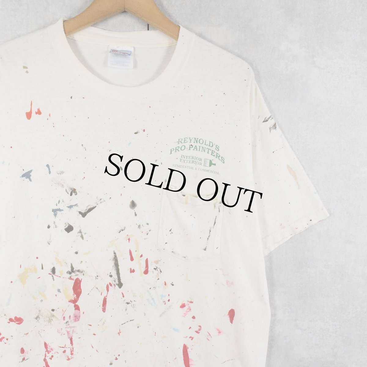 画像1: 【SALE】 REYNOLD'S PRO-PAINTERS ペンキペイント 企業プリントTシャツ L (1)
