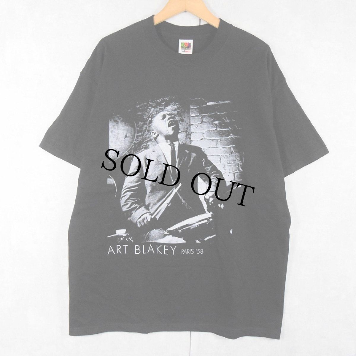 画像1: 90's ART BLAKEY ジャズドラマー プリントTシャツBLACK XL (1)