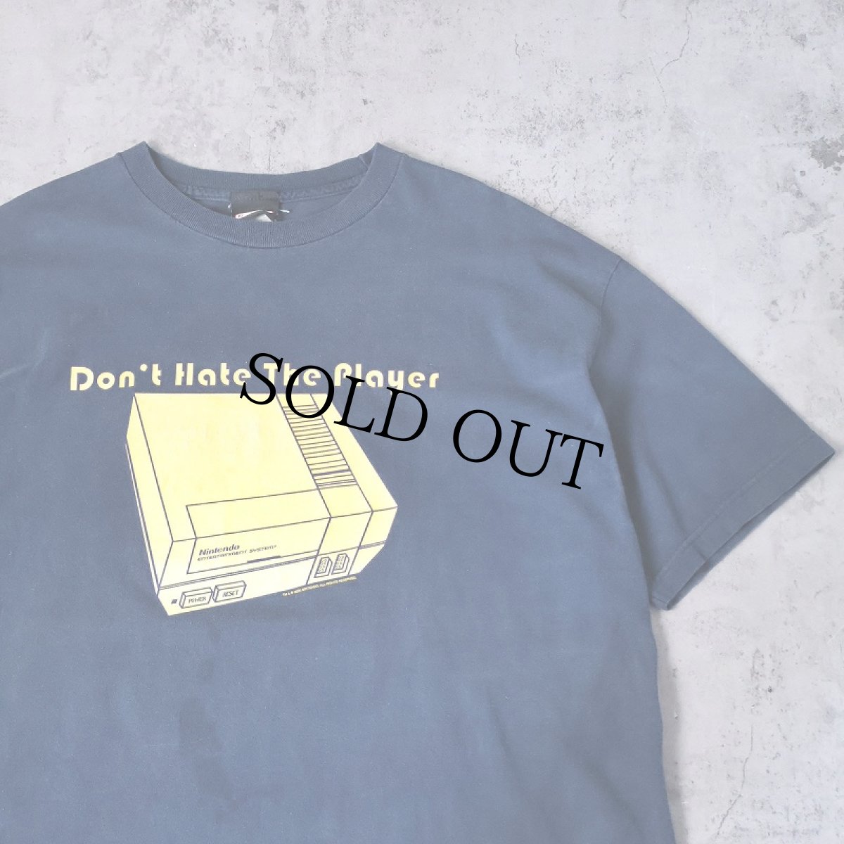 画像1: 2000's Nintendo "Don't Hate The Player" ゲームプリントTシャツ NAVY XL (1)