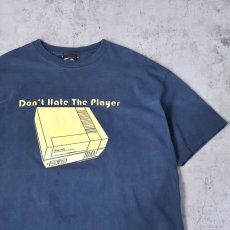 画像1: 2000's Nintendo "Don't Hate The Player" ゲームプリントTシャツ NAVY XL (1)