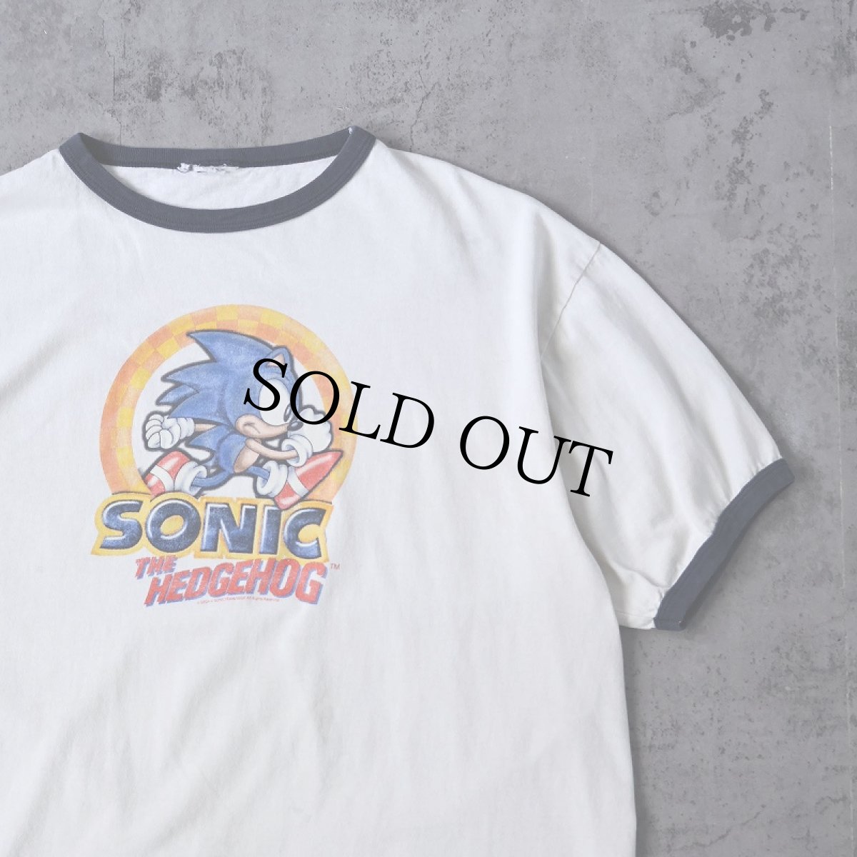 画像1: SONIC "THE HEDGEHOG" ゲームキャラクタープリント リンガーTシャツ (1)