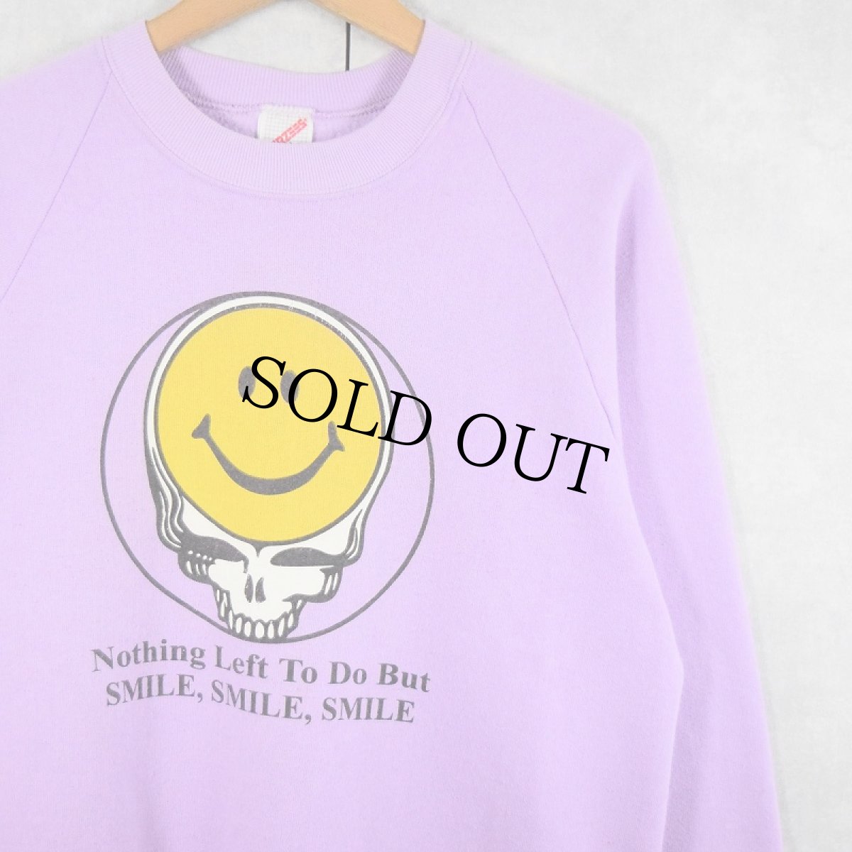 画像1: 80's GRATEFUL DEAD USA製 "Nothing Left To Do But SMILE,SMILE,SMILE" ロックバンドプリントスウェット L (1)