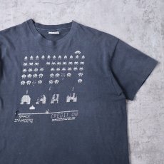 画像1: 80's Space Invaders USA製 ゲームプリントTシャツ BLACK XL (1)