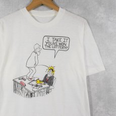 画像1: 80〜90's "I TAKE IT YOU'VE WON THE LOTTERY!" シュールイラストプリントTシャツ (1)
