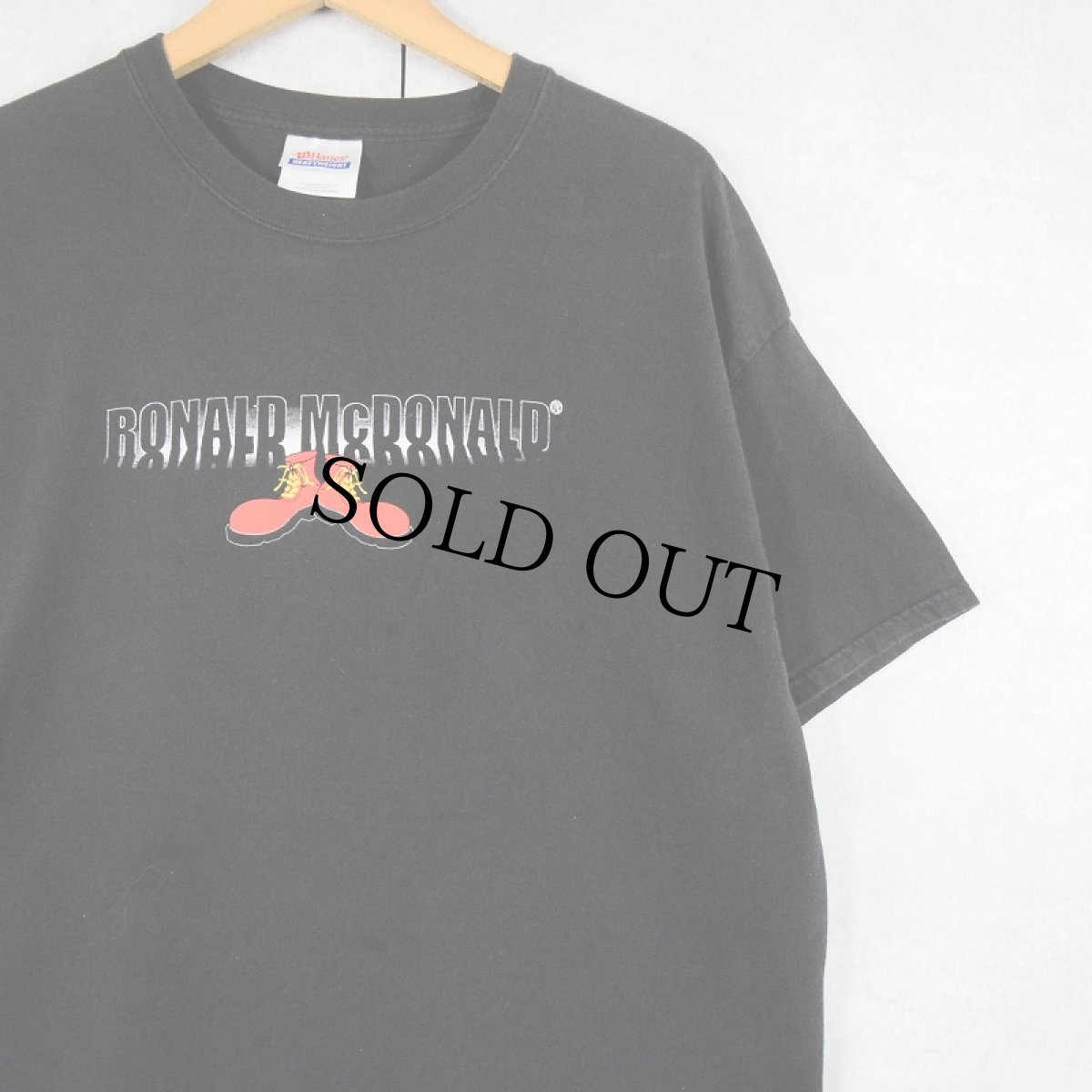 画像1: RONALD McDONALD 企業キャラクタープリントTシャツ BLACK XL (1)
