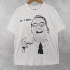 画像1: 90〜2000's Ken Brown "LET'S CHAT" アートプリントTシャツ L (1)