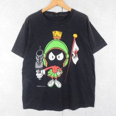 画像1: 90's Marvin the Martian USA製 キャラクタープリントTシャツ BLACK L (1)