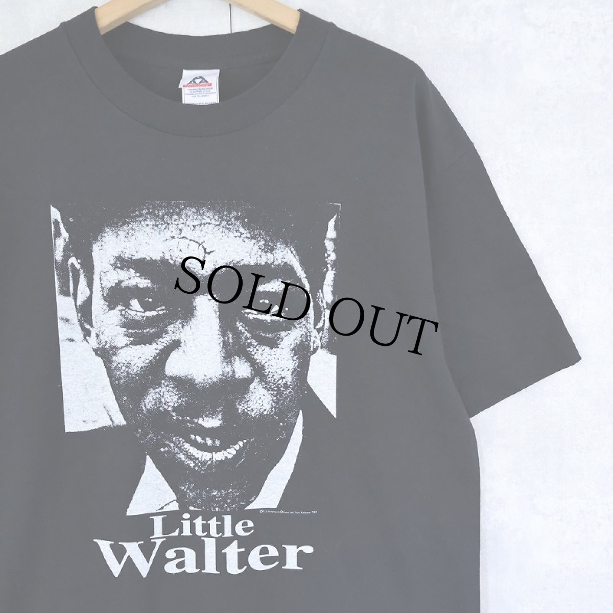 画像1: 2000's Little Walter ブルース・ハーモニカ奏者プリントTシャツ L (1)