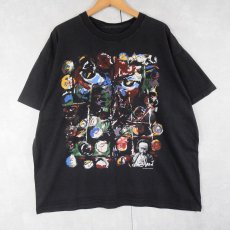 画像1: 90's Miles Davis ジャズミュージシャン アートプリントTシャツ BLACK (1)