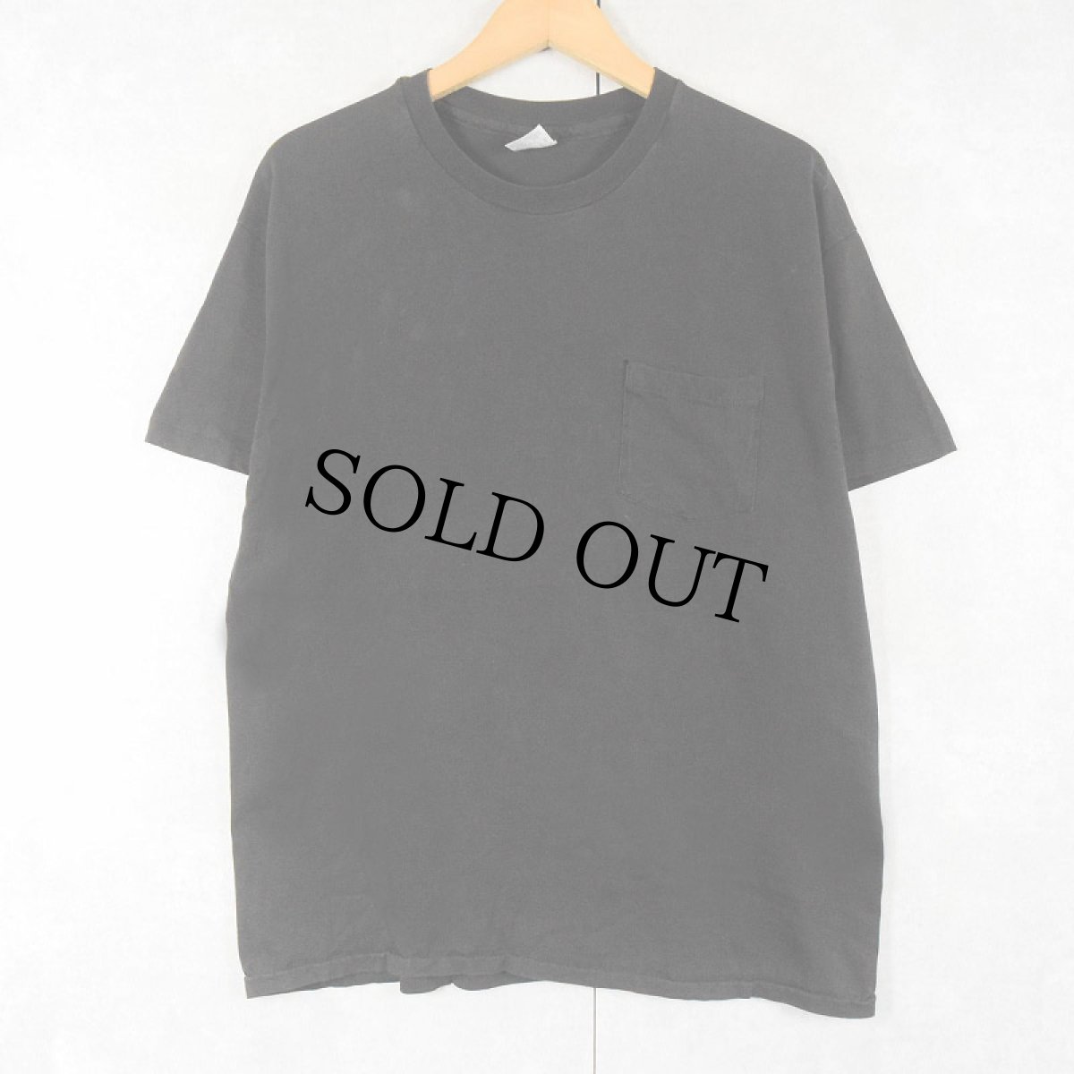画像1: 90's Hanes USA製 無地ポケットTシャツ BLACK L (1)