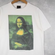 画像1: 90's LEONARDO DA VINCI USA製 "Mona Lisa" アートプリントTシャツ L (1)