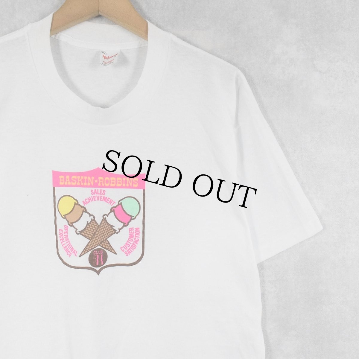 画像1: 80's BASKIN ROBBINS USA製 アイスクリームショップ プリントTシャツ XL (1)