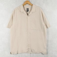 画像1: GAP リネン×コットンオープンカラーシャツ XL (1)