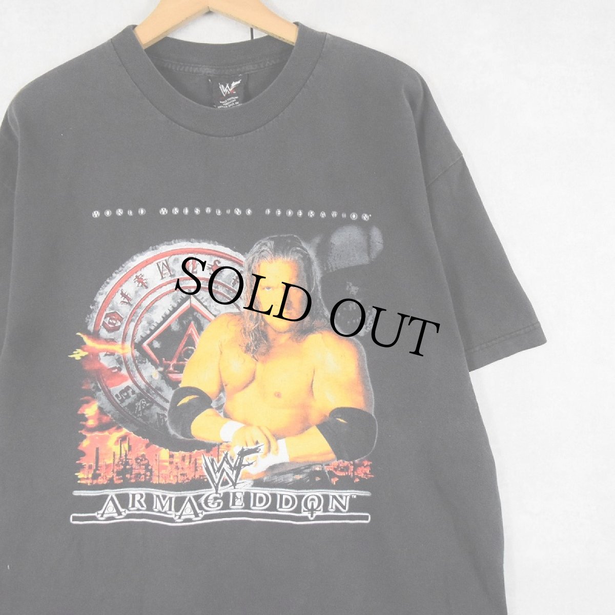 画像1: 2000's WWF "Armageddon" プロレスプリントTシャツ BLACK XL (1)