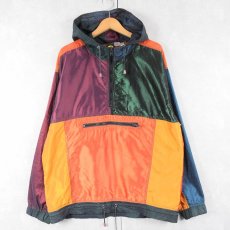 画像1: 90's BODY GLOVE クレイジーパターン ナイロンアノラックパーカー L (1)