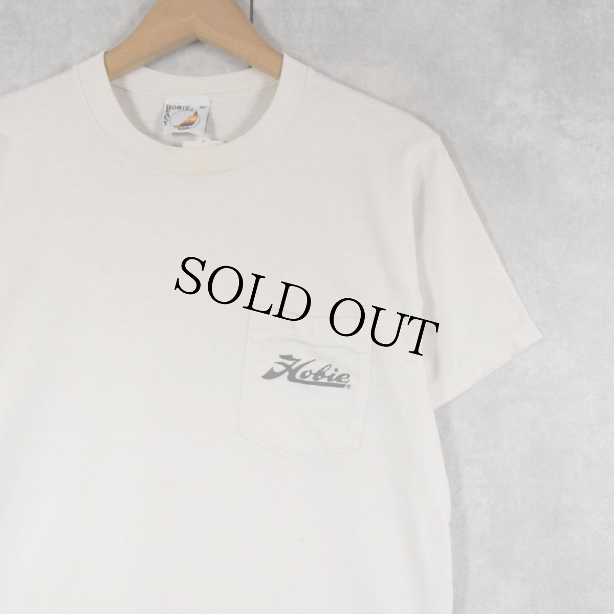 画像2: 90's Hobie USA製 サーフブランド プリントポケットTシャツ M (2)