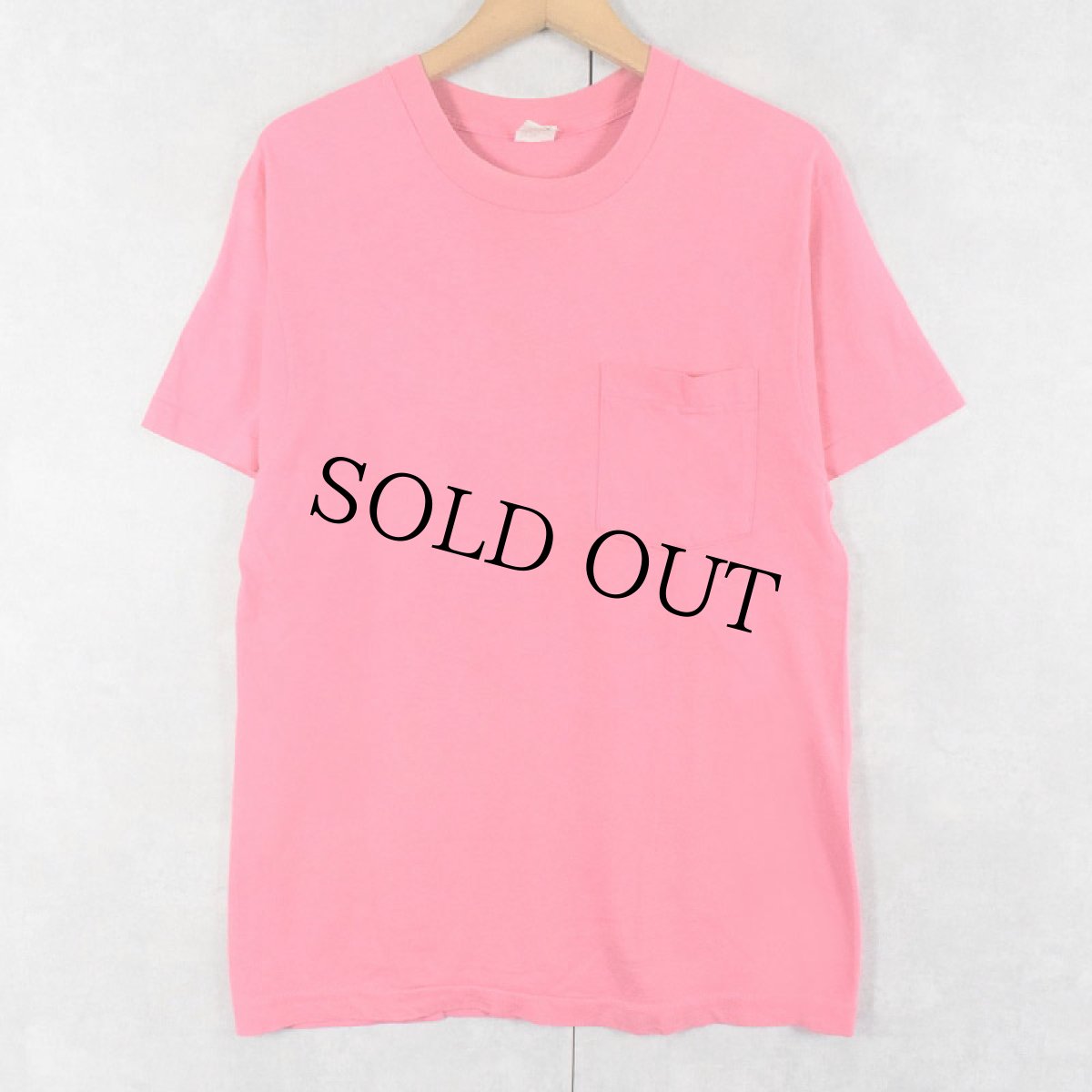 画像1: 90's FRUIT OF THE LOOM USA製 無地 ポケットTシャツ M (1)