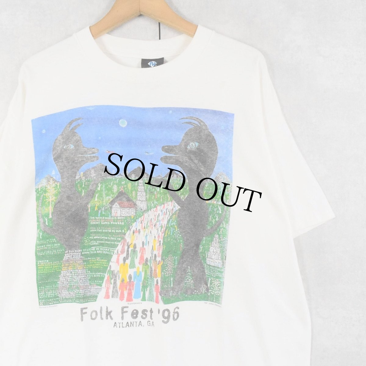 画像1: 90's USA製 ”Folk Fest '96” フェスティバルプリントTシャツ XL (1)