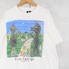 画像1: 90's USA製 ”Folk Fest '96” フェスティバルプリントTシャツ XL (1)
