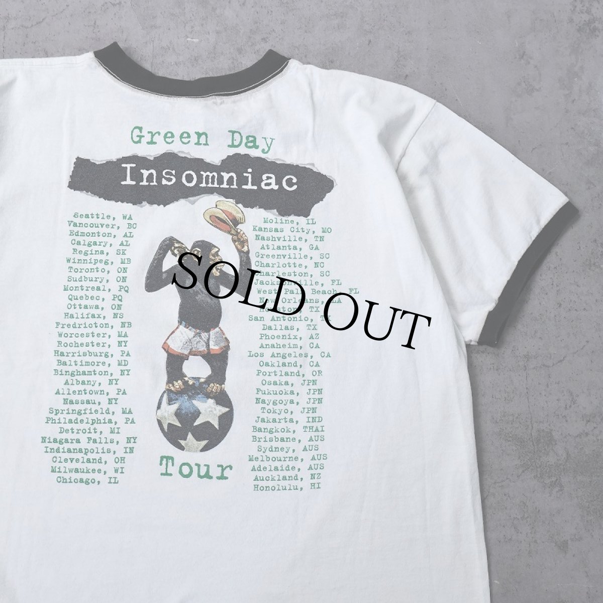 画像2: 90's Green Day USA製 パンクロックバンド リンガーTシャツ XL (2)