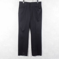 画像1: 70's Levi's USA製 ポリエステル×ウール ウエスタンパンツ NAVY DEADSTOCK W33 (1)